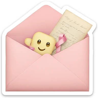 vintage love letters in envelope tied with a baby pink ribbon  sticker