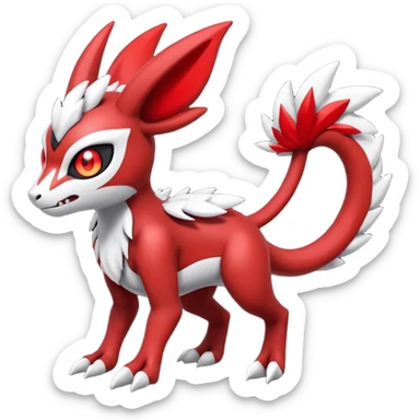 Meloetta-Guilmon-Darkrai-Pokémon-Fakémon-fusion-hybrid-creature sticker