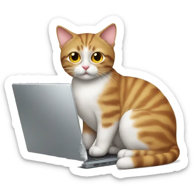 cat work with laptop like Software engineer in Google sticker