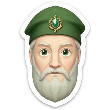 albus dumbledore from harry potter with green scottish Tam o'shanter cap and decorative motifs sticker