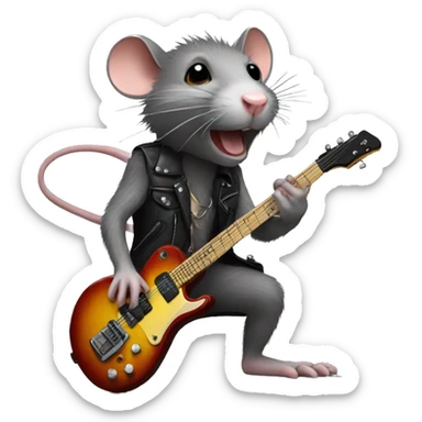Rat rockstar  sticker