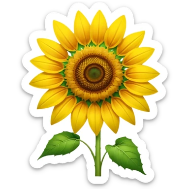 A bright, realistic sunflower with vivid yellow petals and a detailed center. The stem is extremely long, thin, and vibrant green, stretching vertically and occupying most of the image. Natural style, soft lighting, simple background to highlight the flower’s tall, slender shape. sticker