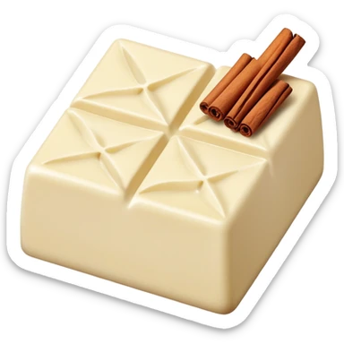 White chocolate with apple and cinnamon pieces sticker
