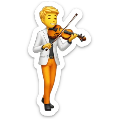 yellow-boy-with-white-jacket-and-orange-trousers-holding-in-his-hands-violin-behind-is-a-orange-sea sticker