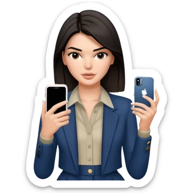 kendall jenner with iphone in hand sticker