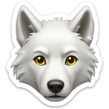 white wolf with yellow lakers jersey sticker