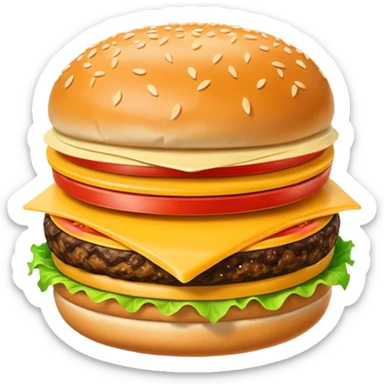 Create an image of a burger pooping up in blue background sticker