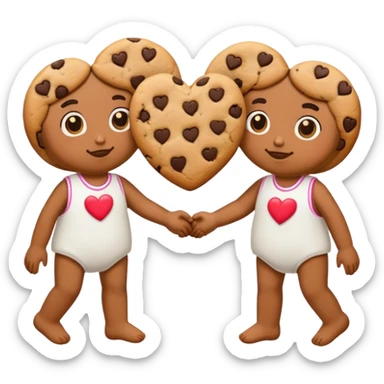 Cookie heart twins  sticker