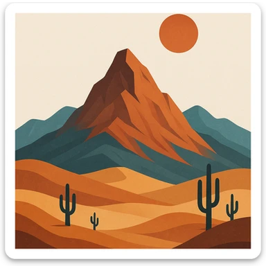 A modern desert mountain, wallpaper, modern sticker