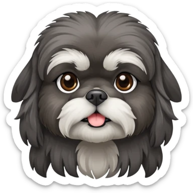 Small all dark grey shih tzu sticker