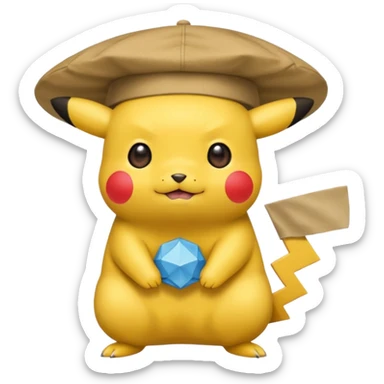 génère moi un Pikachu avec des papillotes et une kippa sticker