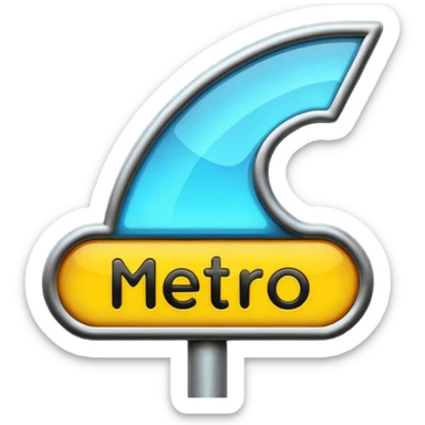Typical wrote METRO you Can find in Paris emoji style with METRO  sticker