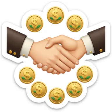 Handshake + money icon sticker