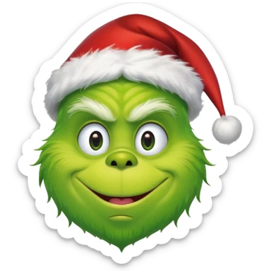 The Grinch with a Santa hat and max sticker