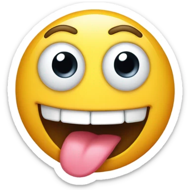 face with tongue sticking out crazy sticker