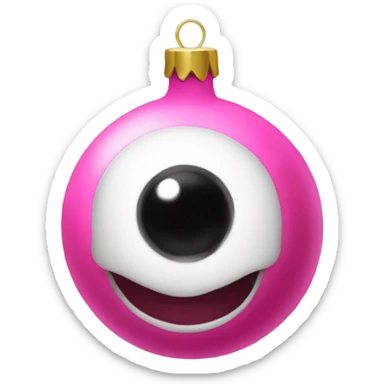 Pink Christmas Ornament. -eyes, face, eyeholes, eye sockets sticker