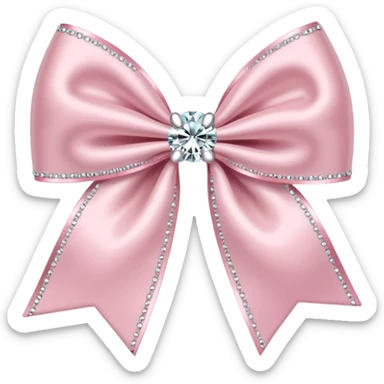 light pink bow with diamonds sticker