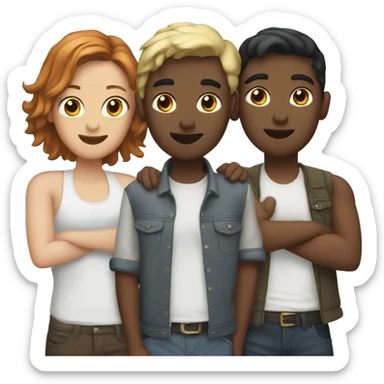 Two gay friends and one lesbian friend sticker