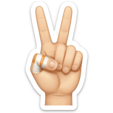 Hand peace sign also with thumb out sticker