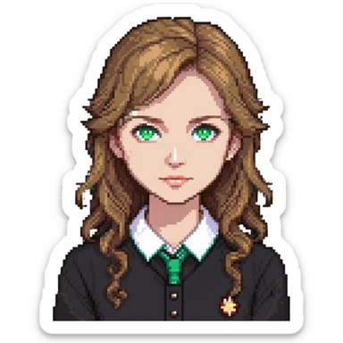 happy teacher with light brown hair and green eyes sticker