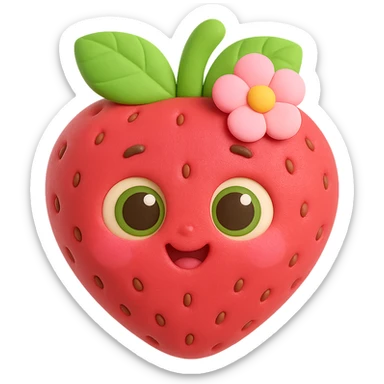 Make the character even softer and cuter, with a more baby-like face, and add a cute hair accessory such as a bow or flower. Keep the 3D kawaii Japanese style, no limbs, only expressive face, and maintain transparent background. The style should resemble 3D kawaii Japanese character design with no limbs and expressive face. sticker