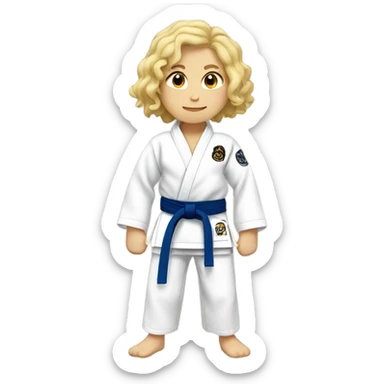 Girl and boy doing Jiu jitsu (boy has curly dark brown hair and girl is blonde) sticker
