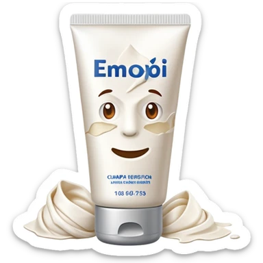 hand cream tube that is empty and crumpled, very wrinkled, cap still on, looks used up sticker