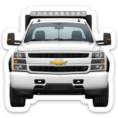 Maximum Destruction - Chevrolet 2500 truck (Model Year: 2022) (Iconic colour: white) - A ferocious truck featuring a vivid white base. Emphasize sharp, high-contrast black streaks across the body, creating a look of aggressive, explosive energy. sticker