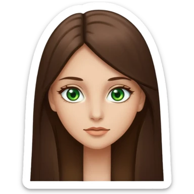 pretty woman in her 40s with green eyes and long straight ash-brown hair  sticker