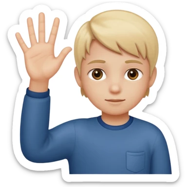 A kid holding a 6 on they left hand and 7 on right sticker