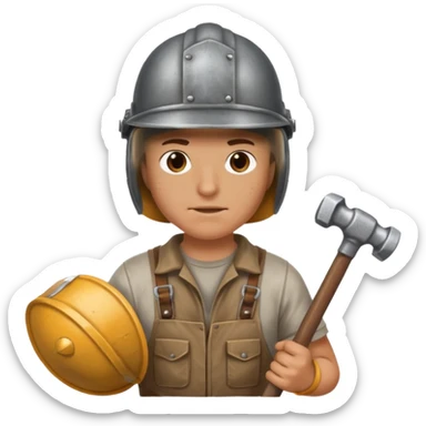 An emoji representing the ironman challenge for an Albion Online mmorpg player who crafts everything themselves the hard way, and does not buy or sell items in-game. sticker