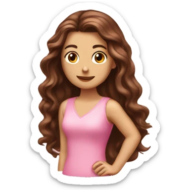 cœur brisé rose brunette rose in long hair sticker