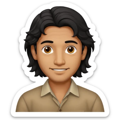 Indian fat guy south Indian wavy medium black hair ,tan darker skin sticker