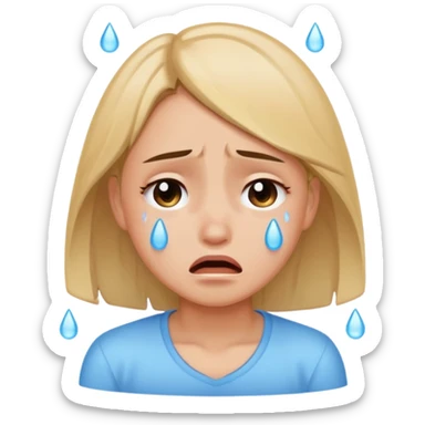 A girl say sos and cry sticker