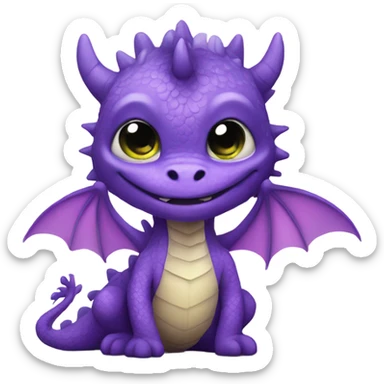 Cute dragon in purple tutu sticker