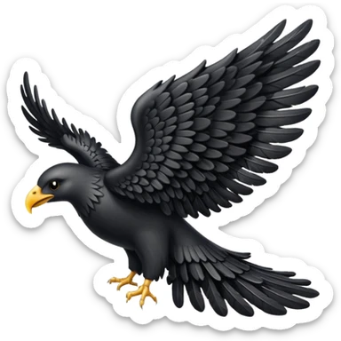 Left black angel wing sticker
