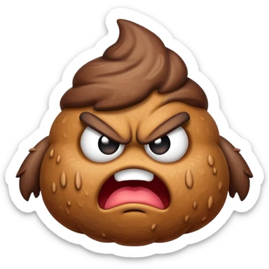 Angry poo emoji  sticker