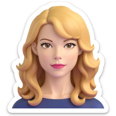 Michelle Monaghan with honey blonde hair, female actress portrait sticker