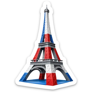 Spam meat Eiffel tower and French flag surrealist painting  sticker