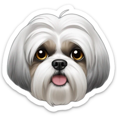 maltese-shih tzu -angry- grey ears sticker