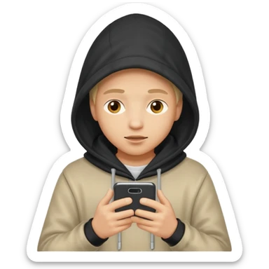 Hooded emoji on their phone making money sticker