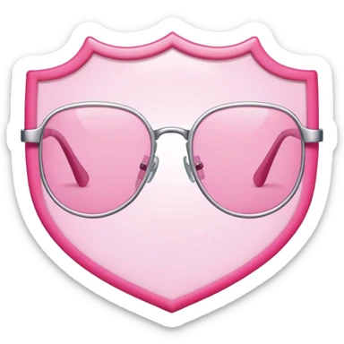 pure minimalism pink shield glasses, essential form only, frameless sticker