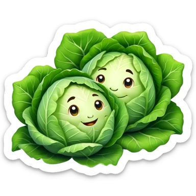 Chou qui fait un câlin à un autre chou sticker