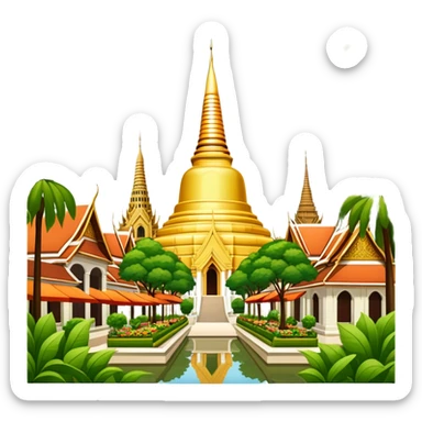 ​Cinematic Realistic Nakhon Pathom, Thailand, depicted as a historic cityscape dominated by the iconic Phra Pathom Chedi, surrounded by lush gardens, bustling local markets, and traditional Thai architecture, bathed in warm golden light and rendered with rich textures that capture its cultural and historical significance, sticker