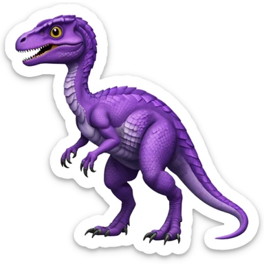Purple velociraptor sticker