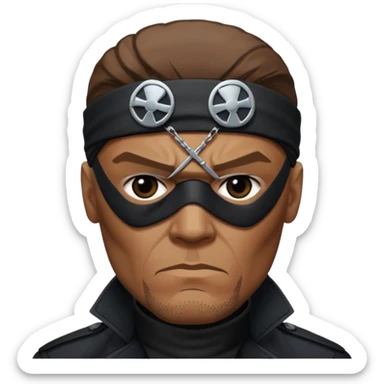 Create nick fury Superhero Emoji face only sticker