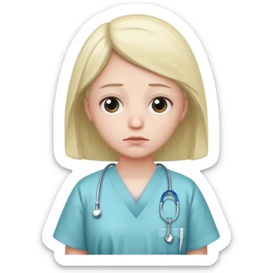 sad person in hospital sticker