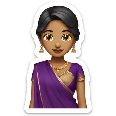 desi girl wearing purple lehanga sticker
