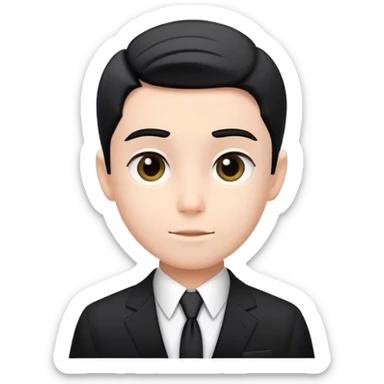 monochrome boy in formal suit sticker