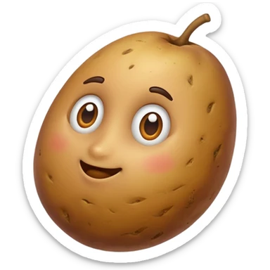 potato without eyes or face sticker
